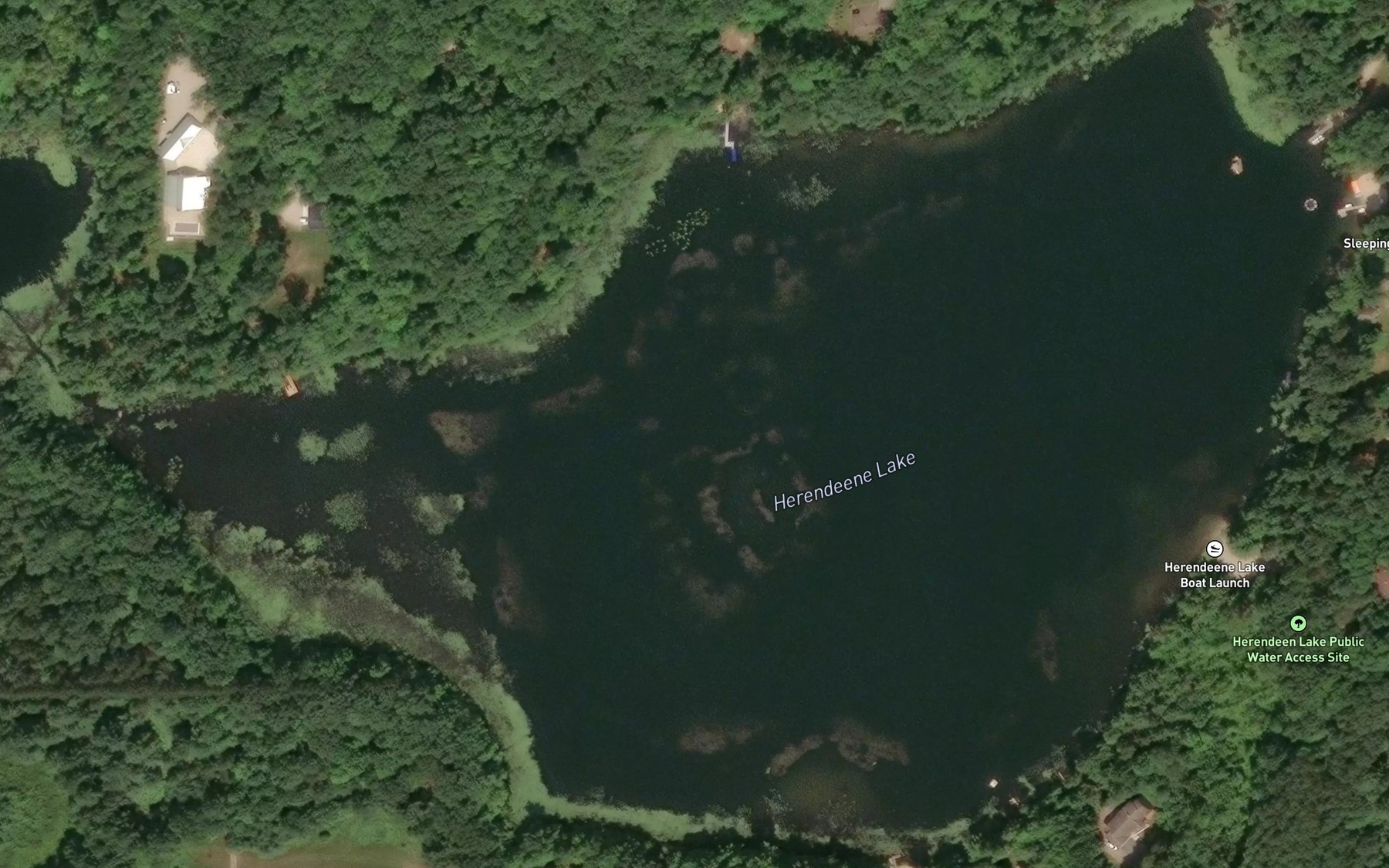 Satellite map of the Herendeene Lake