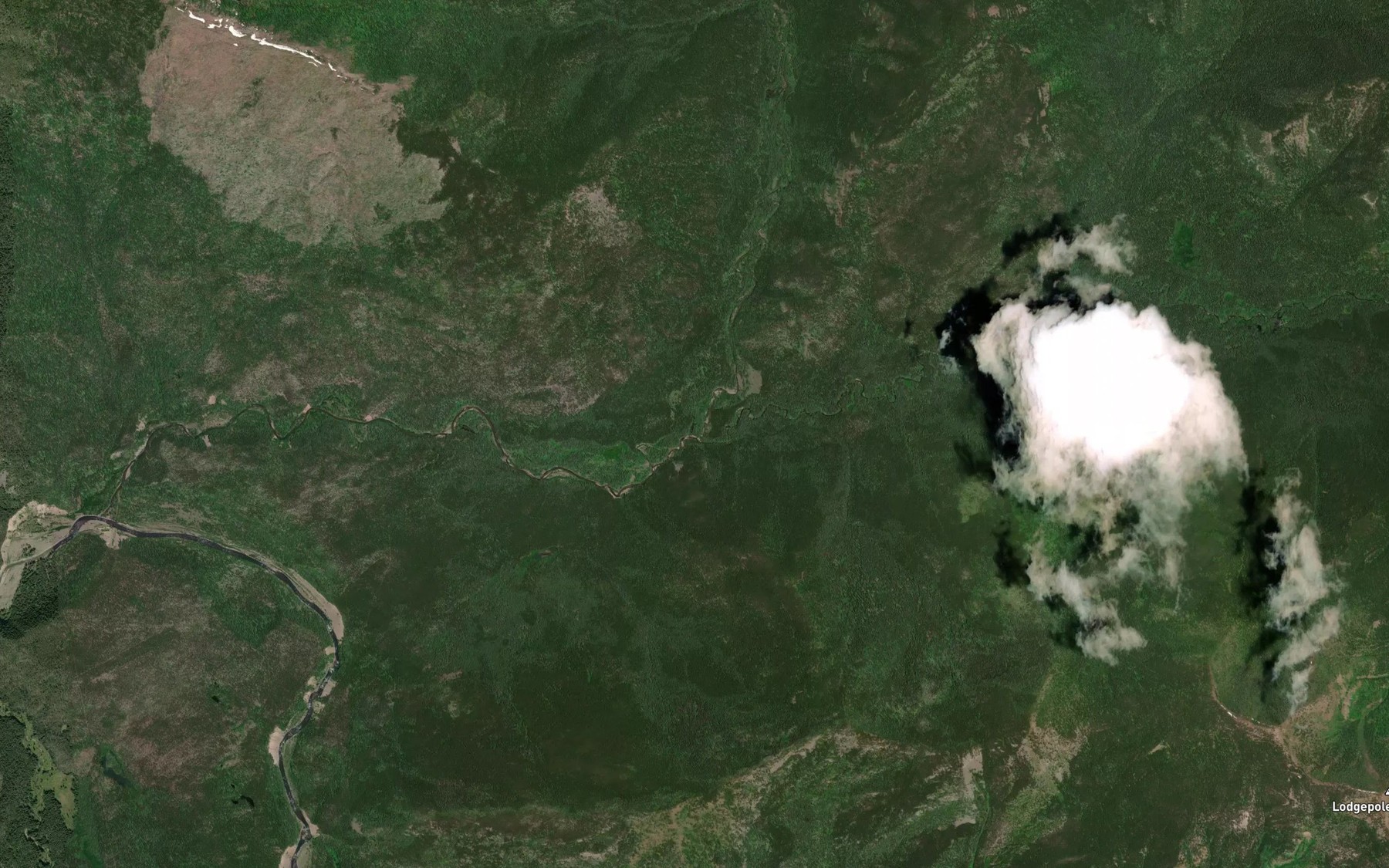 Satellite map of the Lodgepole Creek