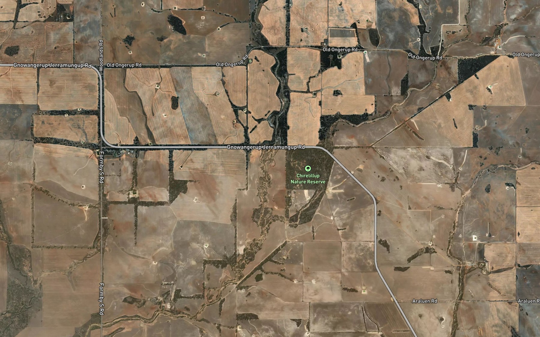 Satellite map of the Chirelillup Creek