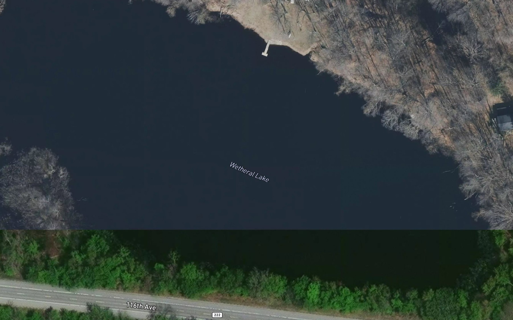 Satellite map of the Wetheral Lake