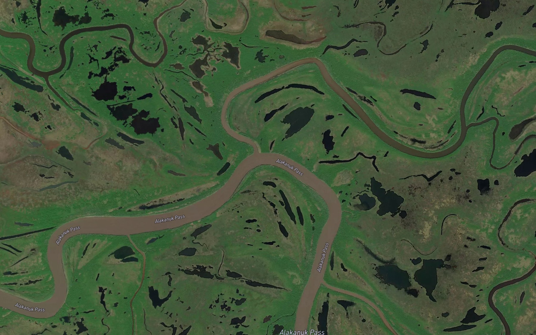 Satellite map of the Alakanuk Pass
