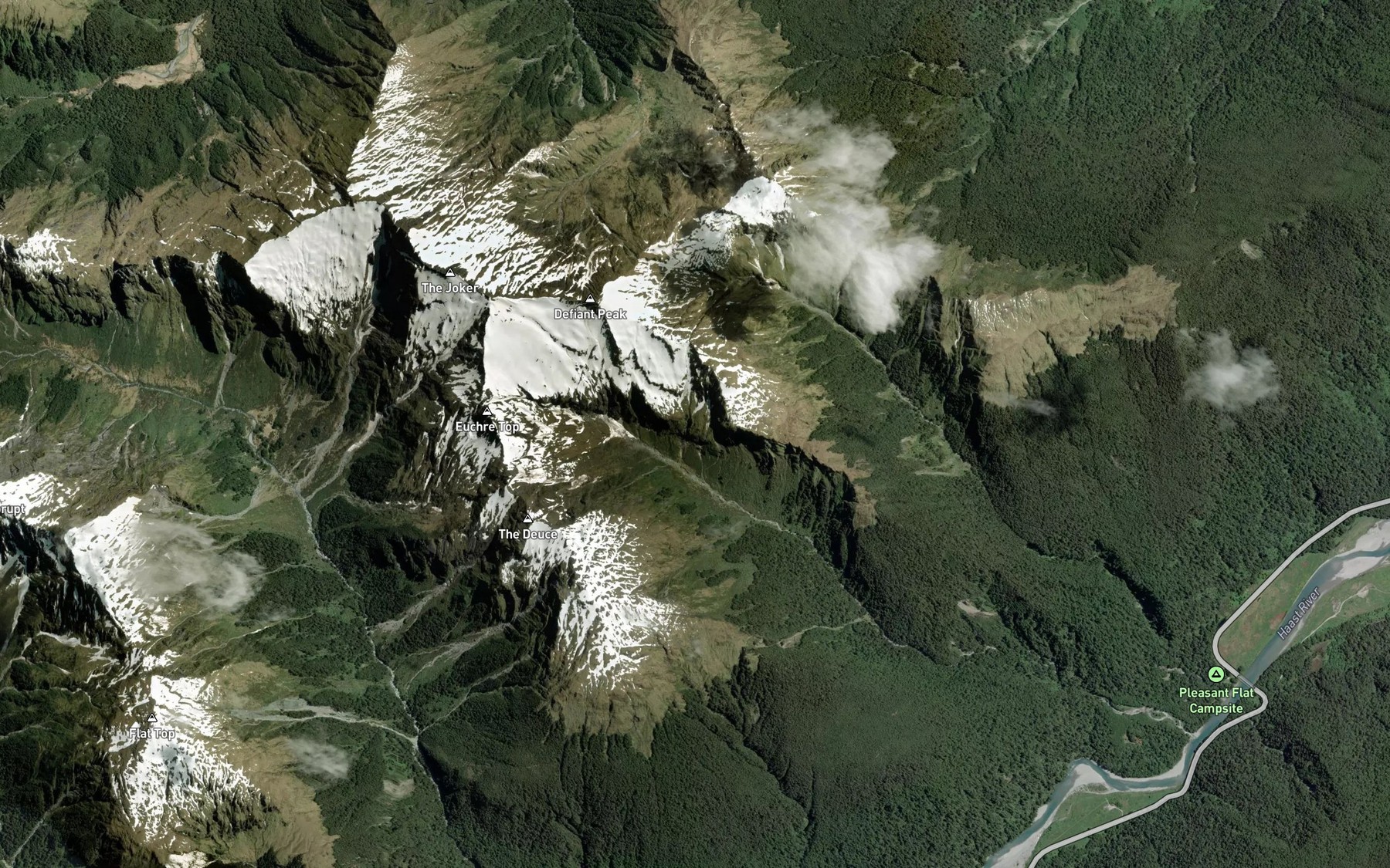 Satellite map of the Mather Creek
