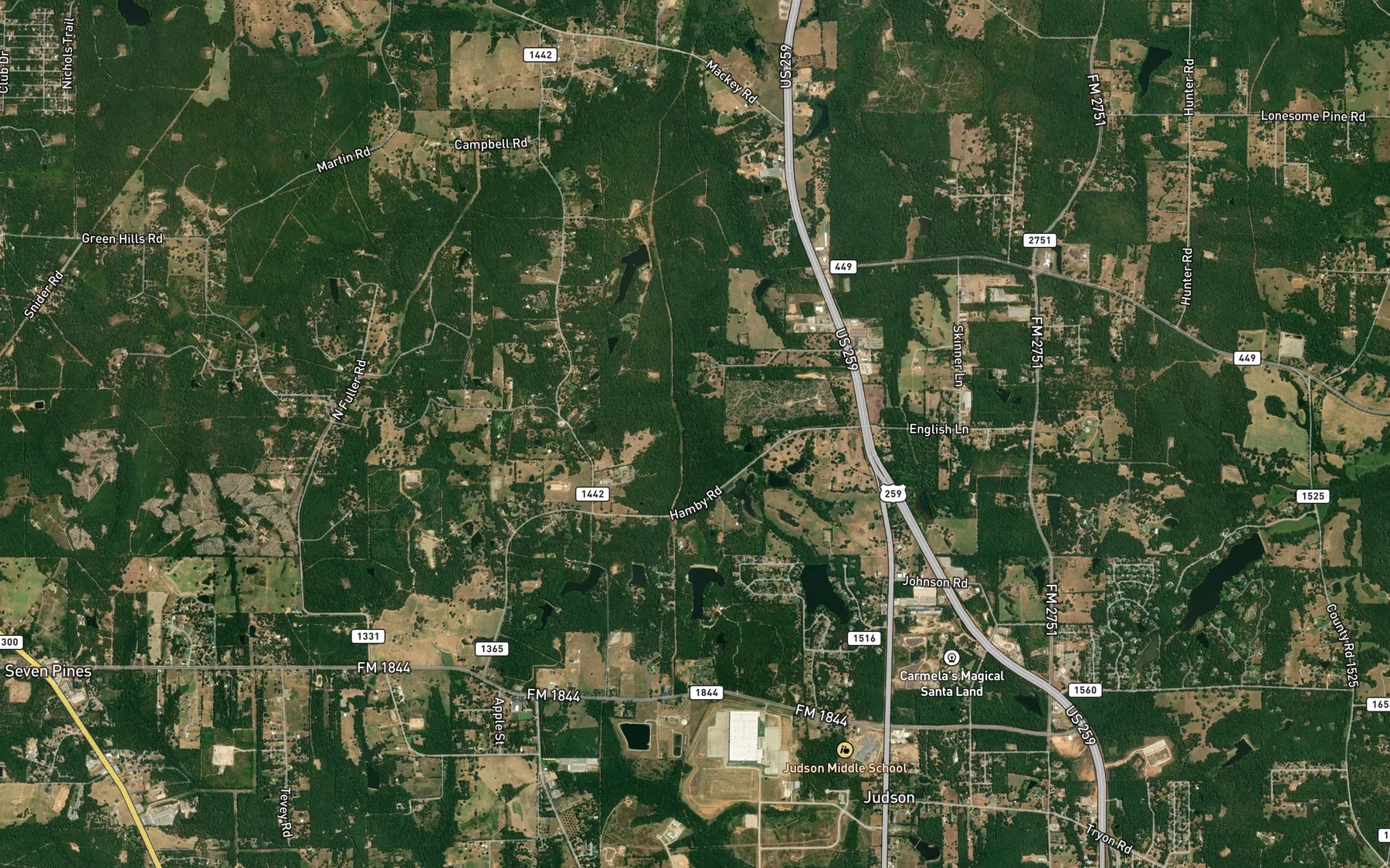 Satellite map of the Johnson Branch