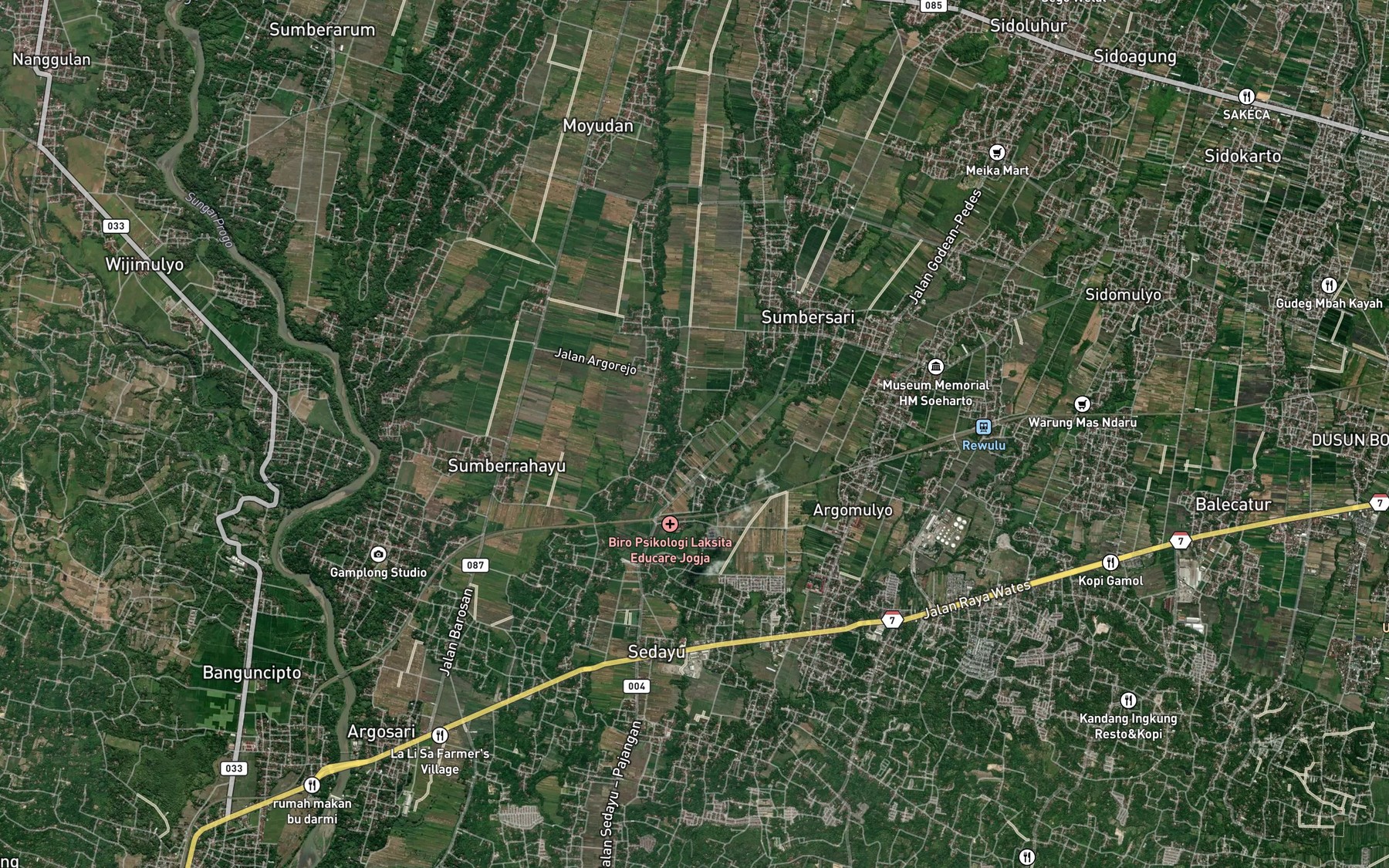 Satellite map of the Kali Blendungan