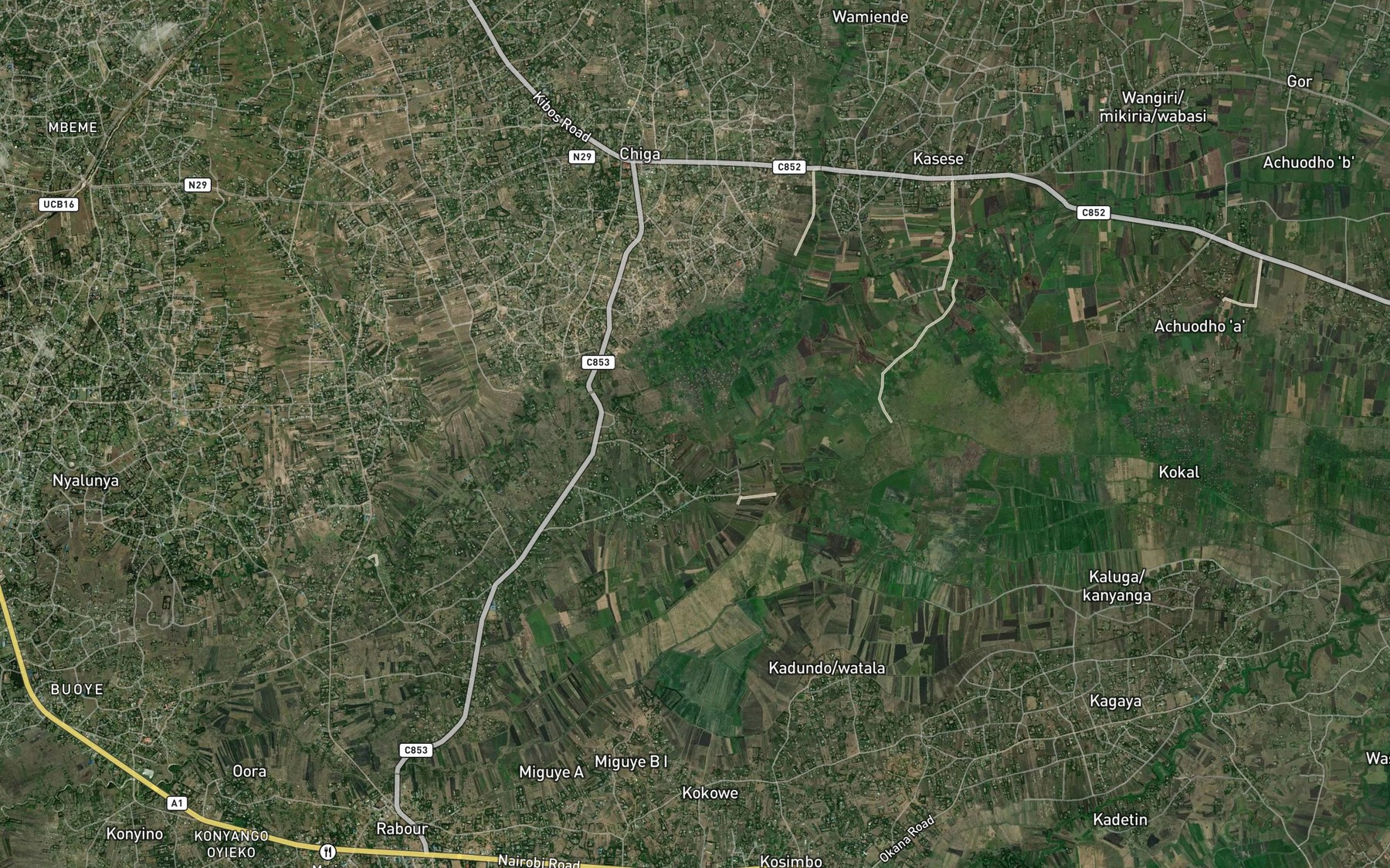 Satellite map of the Lielango