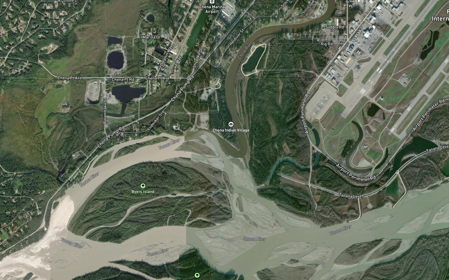 Satellite map of the Marconi Slough