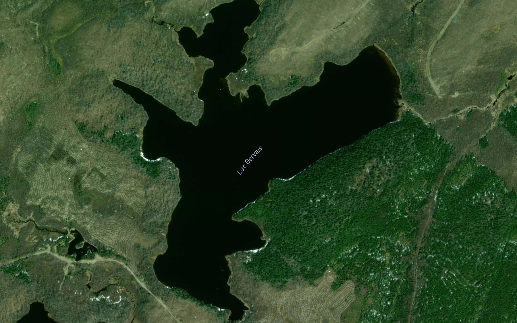 Satellite map of the Lac Gervais