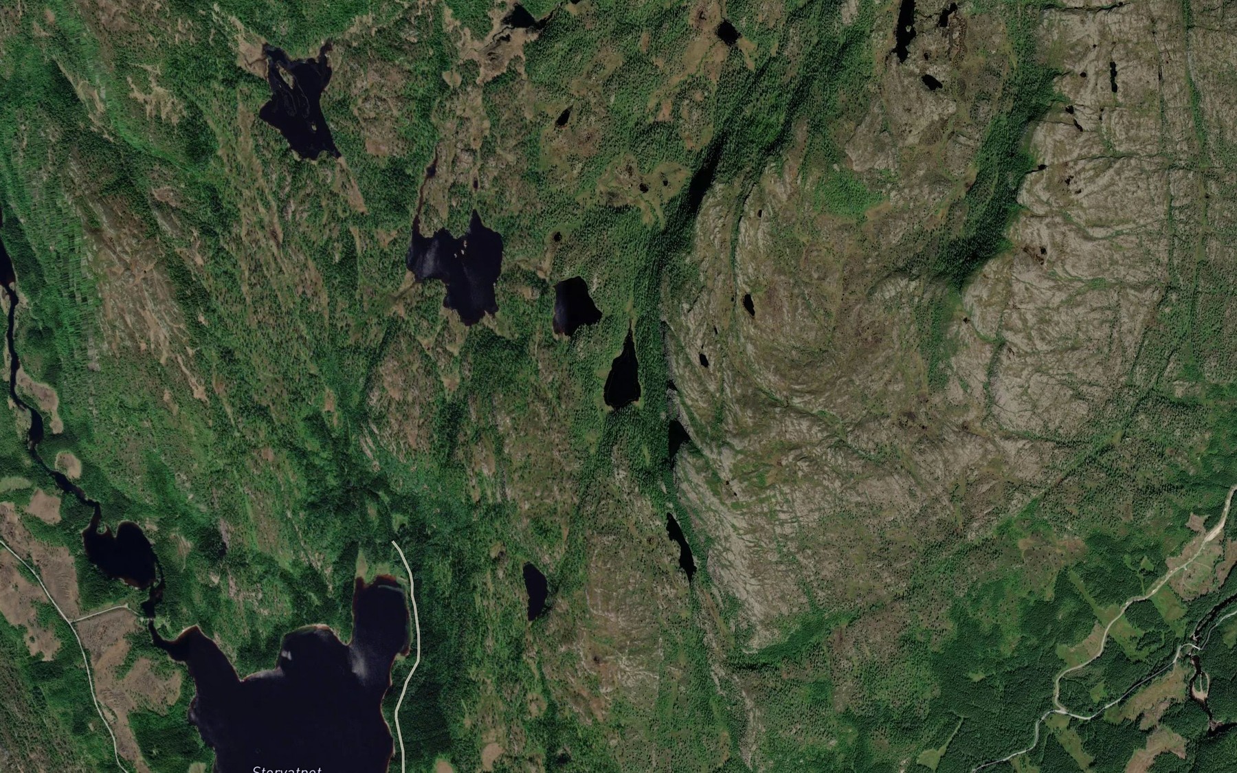 Satellite map of the Klubbtjorna