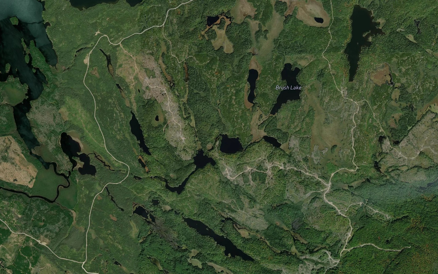 Satellite map of the Brush Creek