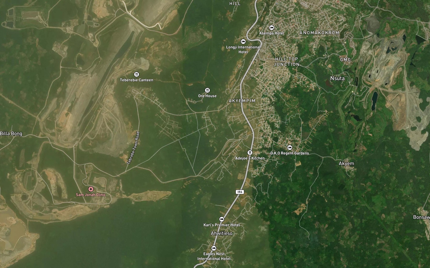 Satellite map of the Bedia Bonsu