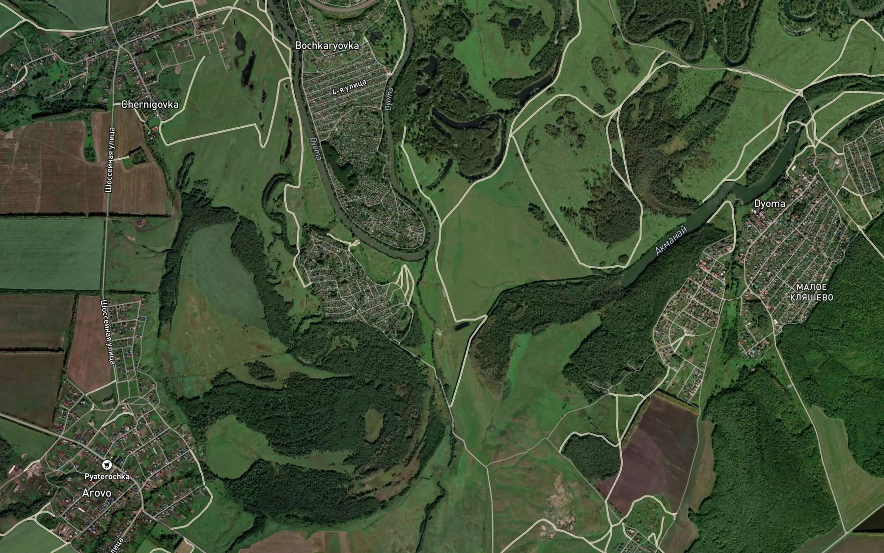 Satellite map of the Kaziyaz