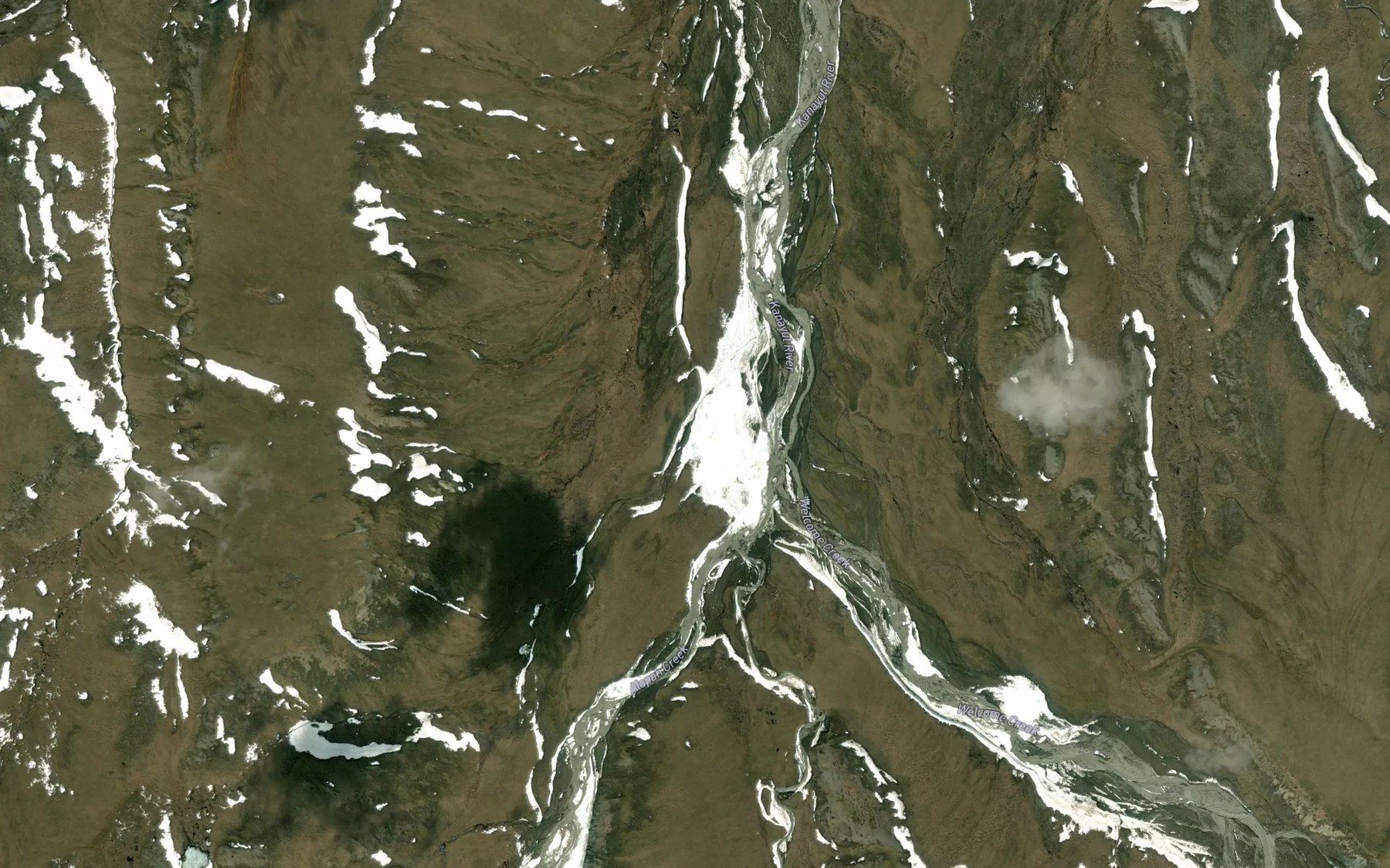 Satellite map of the Alapah Creek