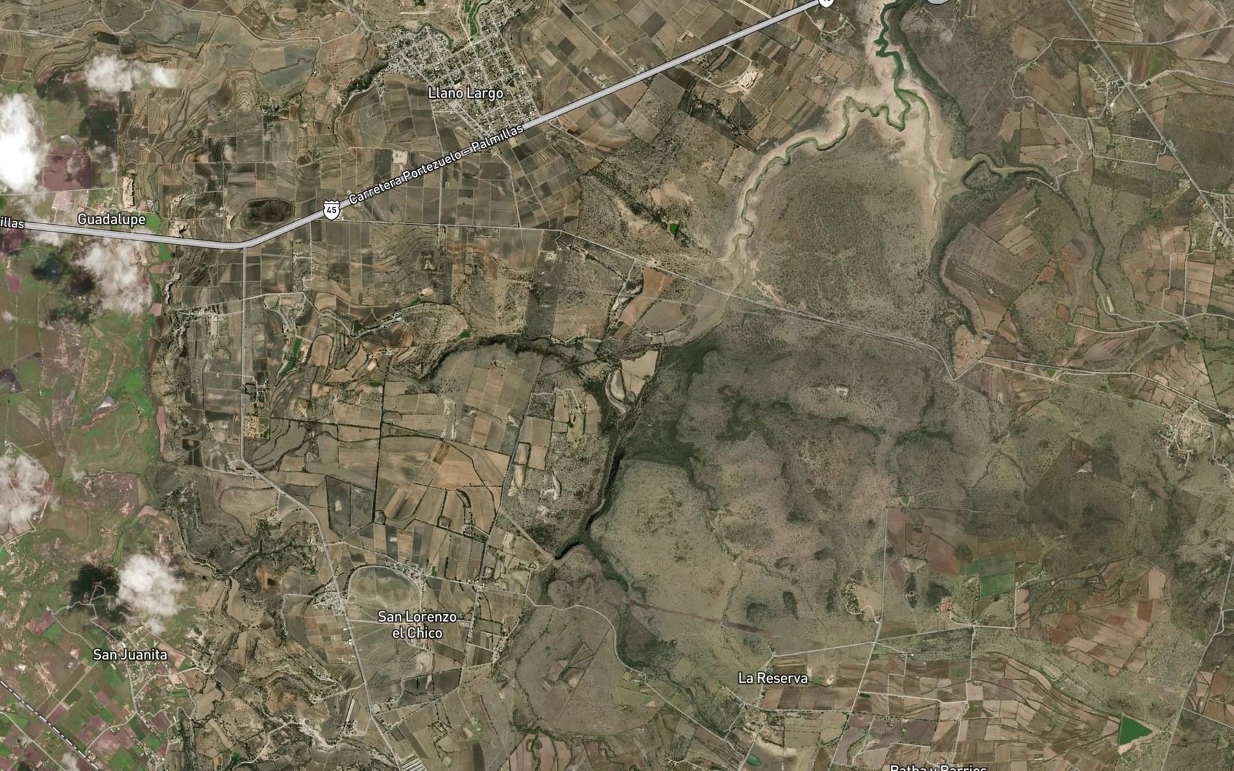Satellite map of the Llano Largo