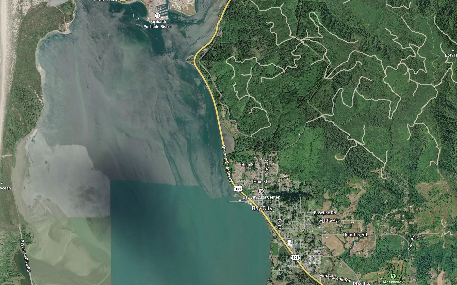 Satellite map of the Larson Cove