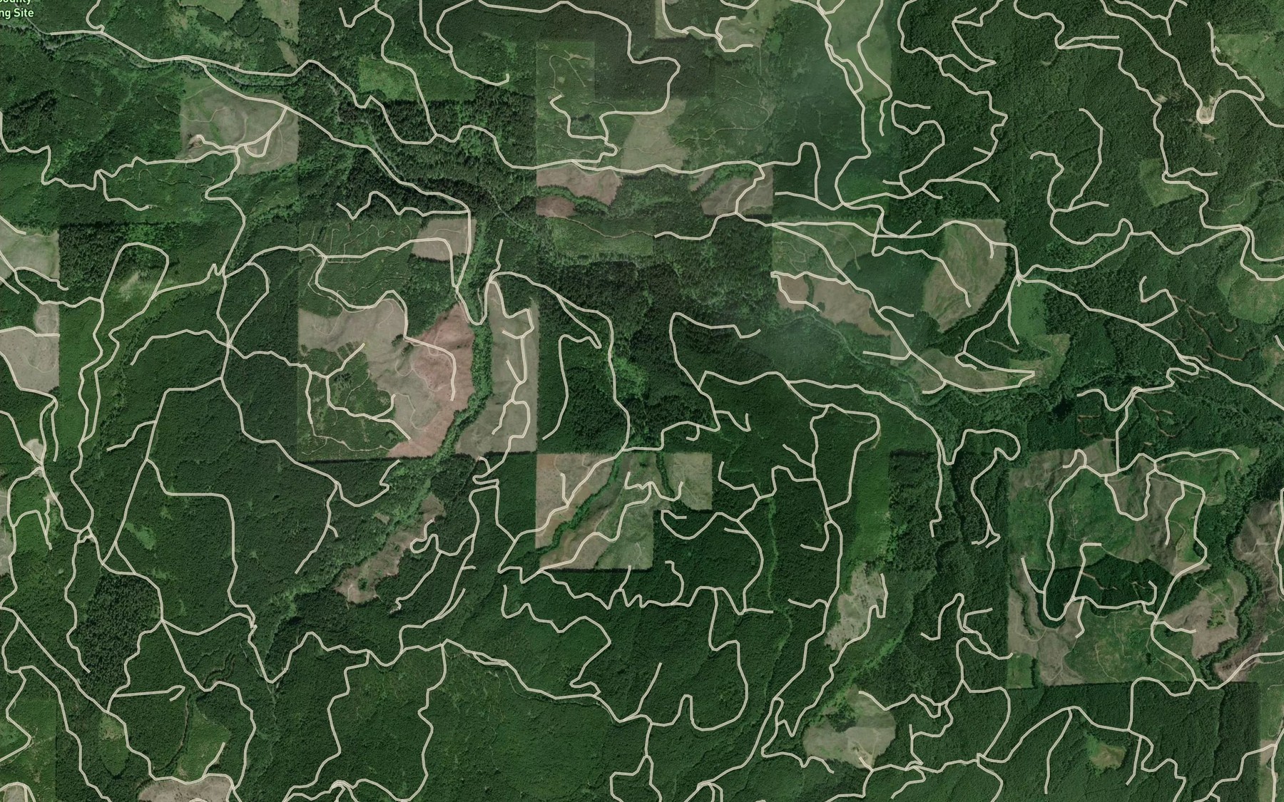 Satellite map of the West Fork Ella Creek