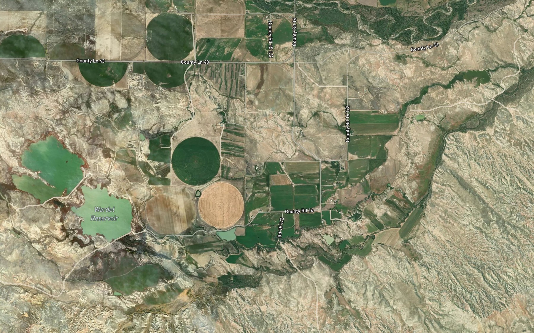 Satellite map of the Fairview Extension Ditch