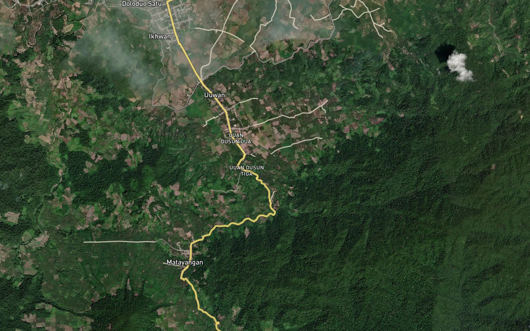 Satellite map of the Minanga Sikusikuan