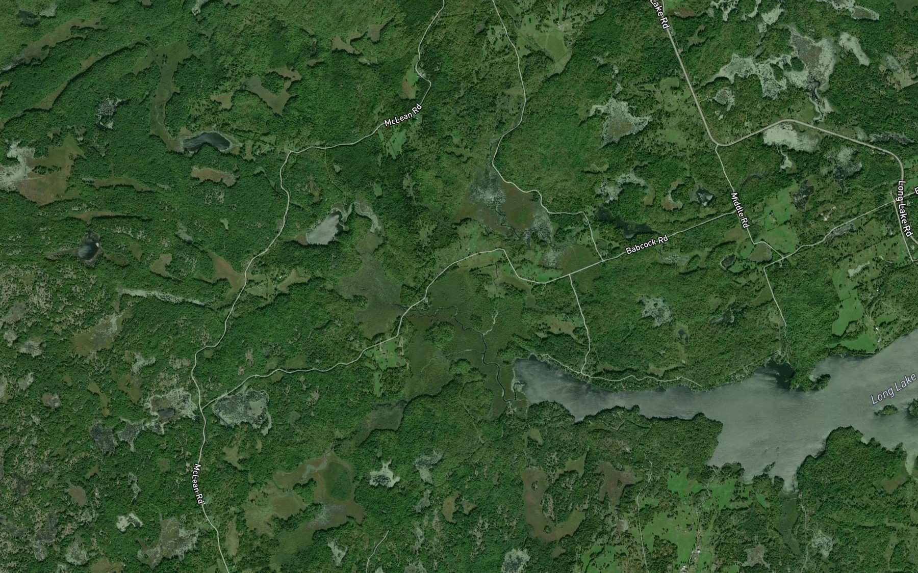 Satellite map of the Stub Creek