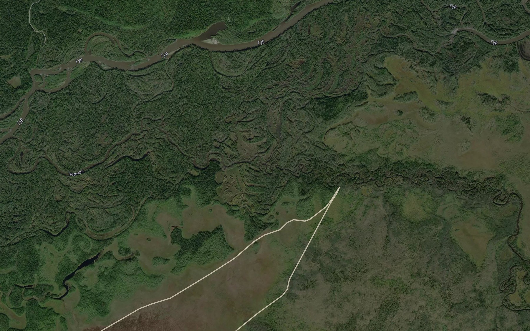 Satellite map of the Chermal