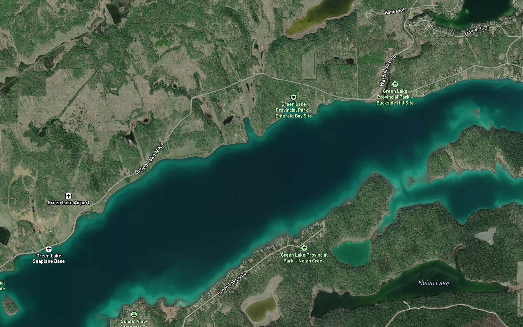 Satellite map of the Emerald Bay