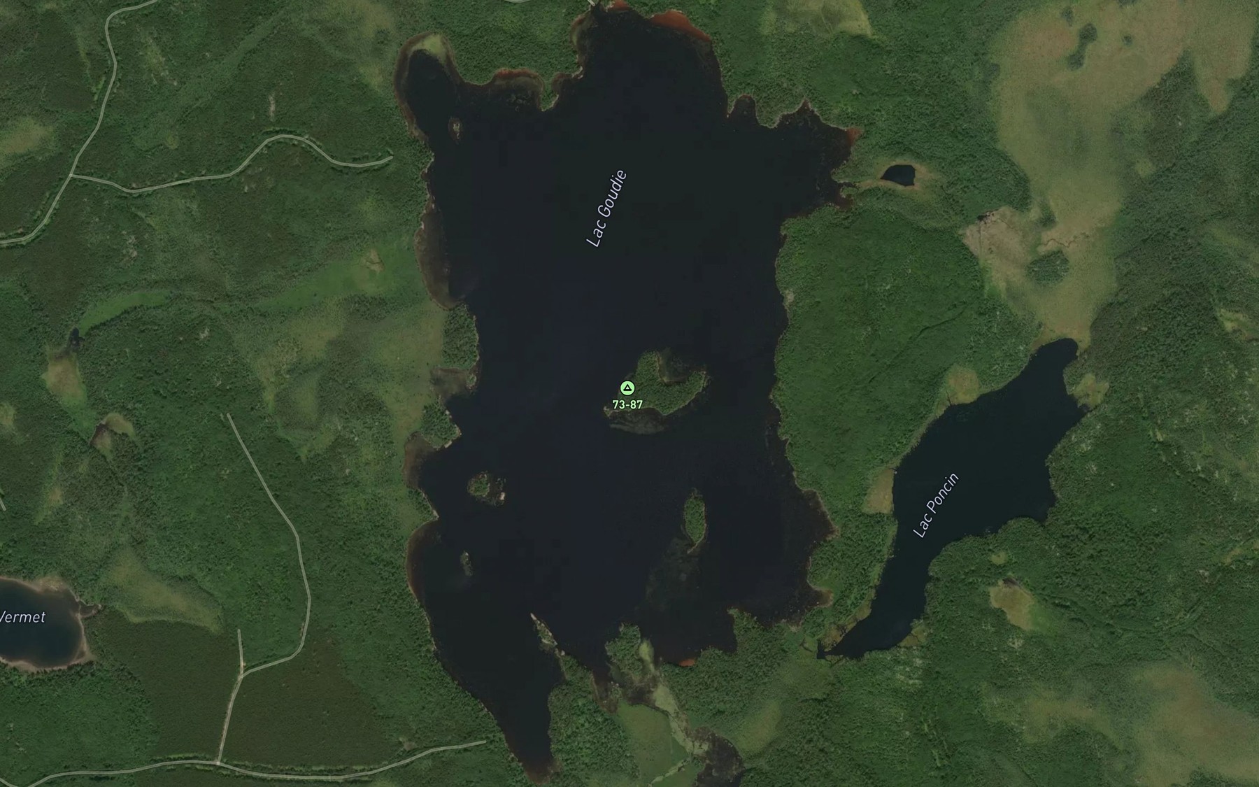 Satellite map of the Lac Goudie
