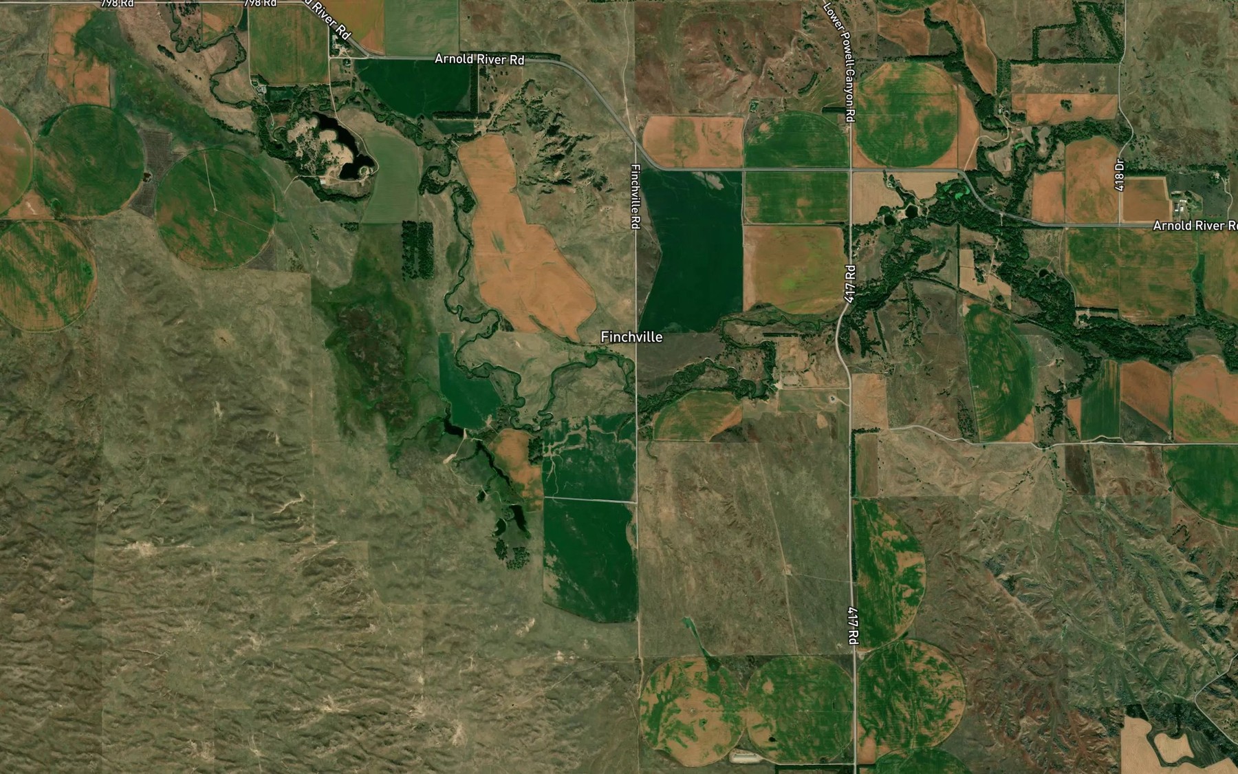 Satellite map of the Sand Creek