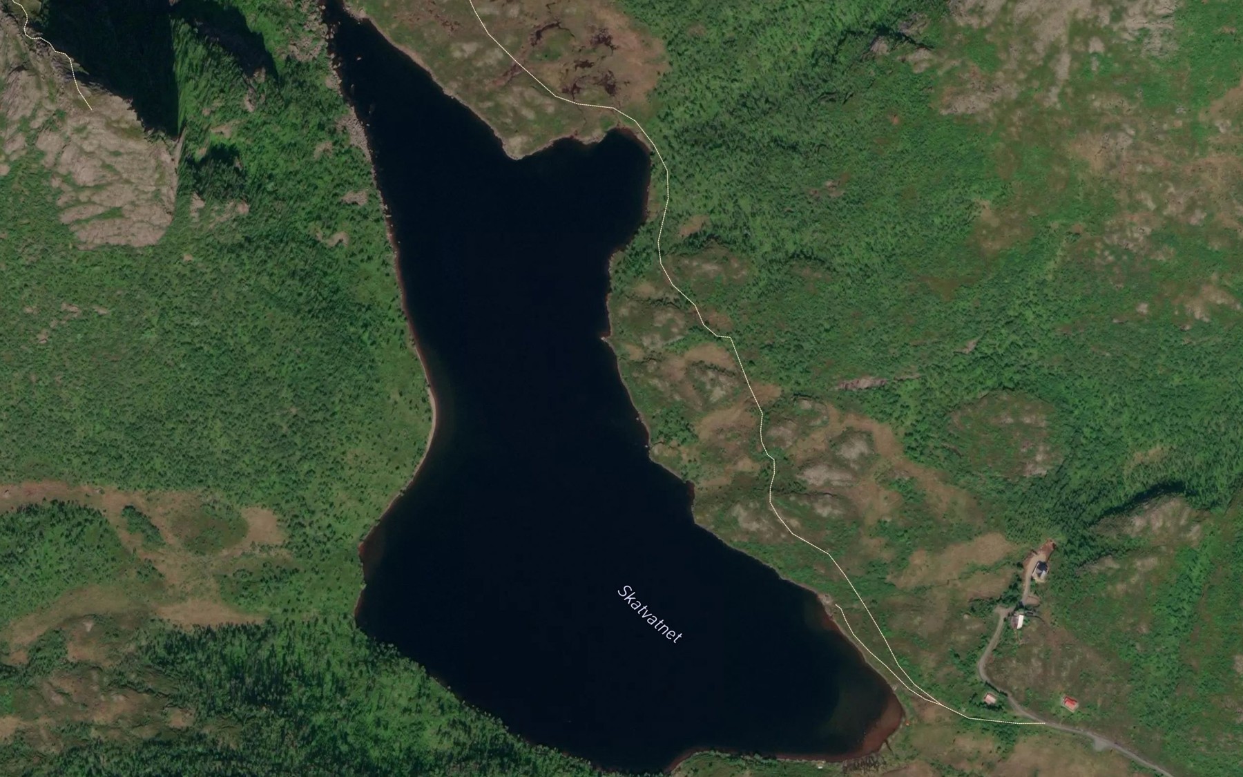 Satellite map of the Skatvatnet