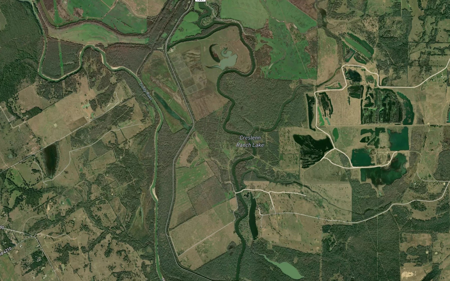 Satellite map of the Creslenn Ranch Lake