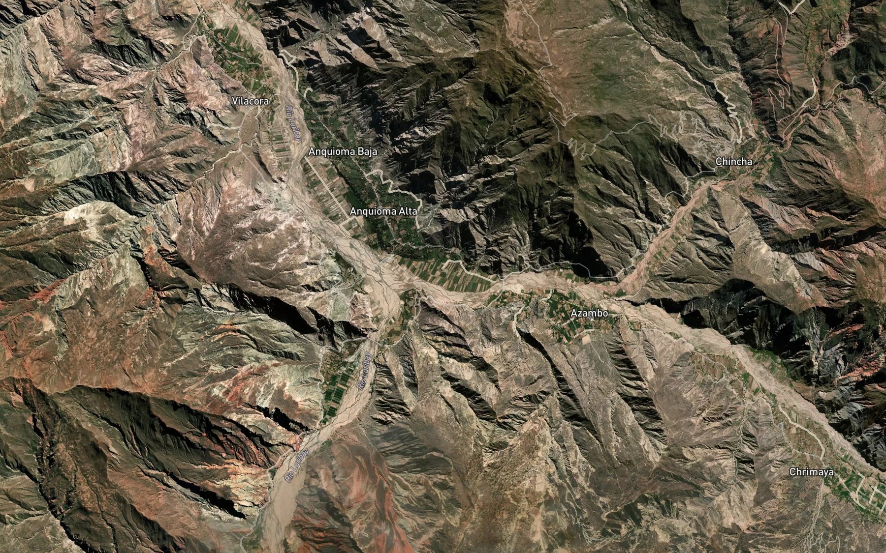 Satellite map of the Rio Yaco