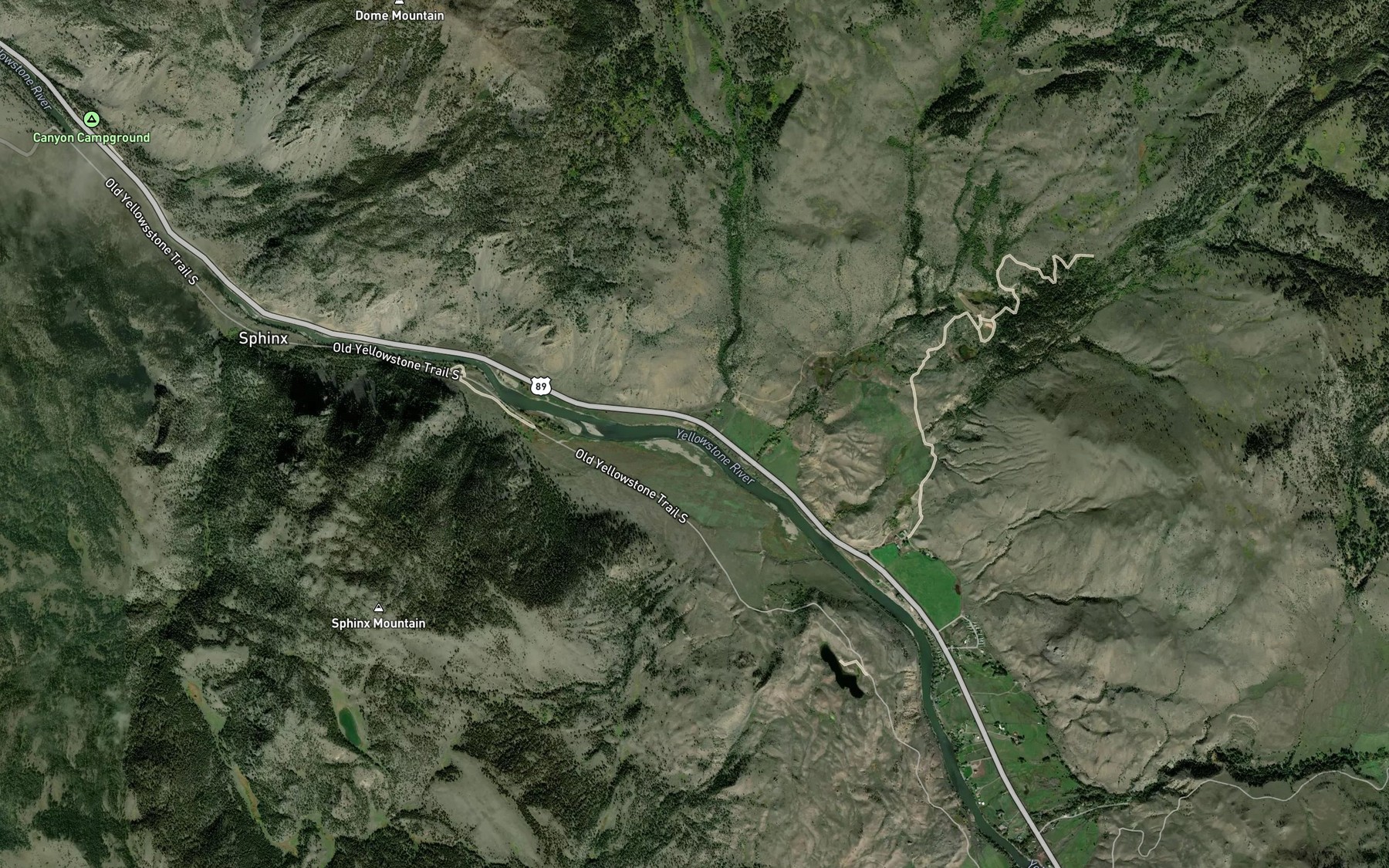 Satellite map of the Joe Brown Creek