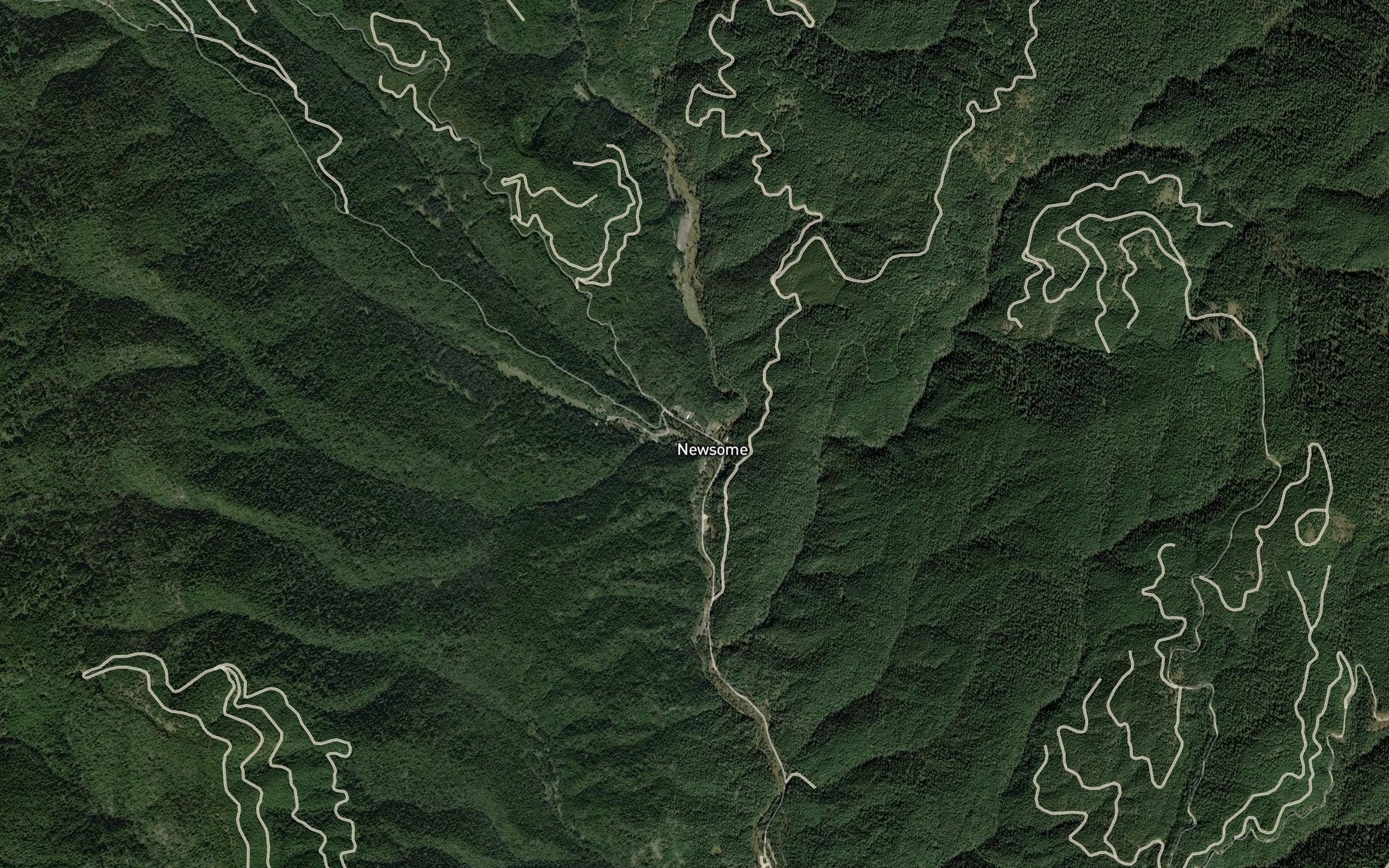 Satellite map of the Baldy Creek