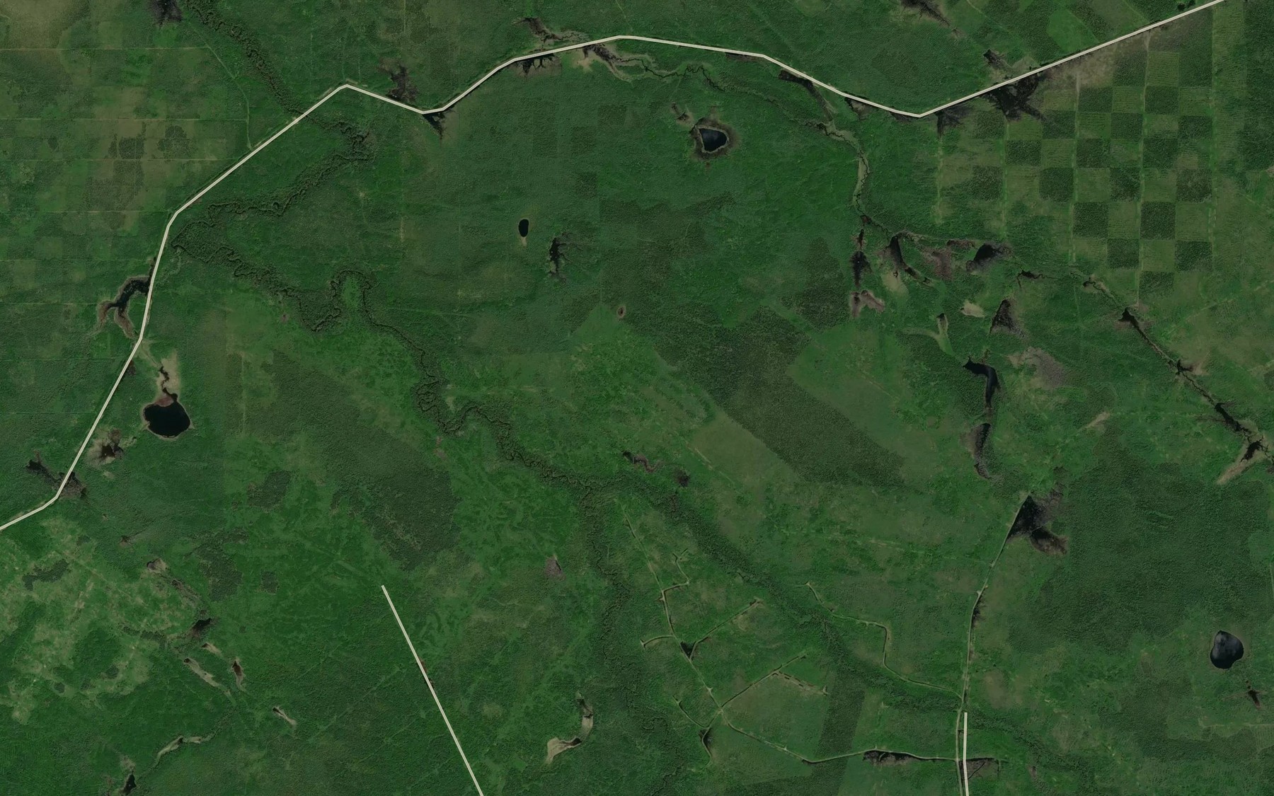 Satellite map of the Hugh Creek