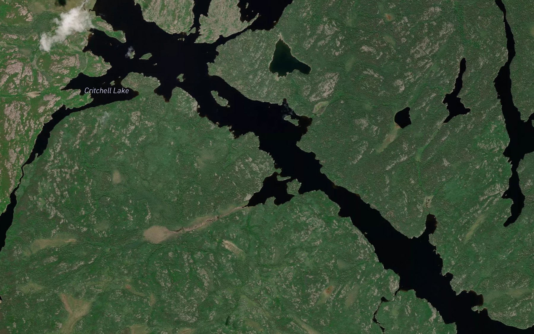 Satellite map of the Critchell Lake