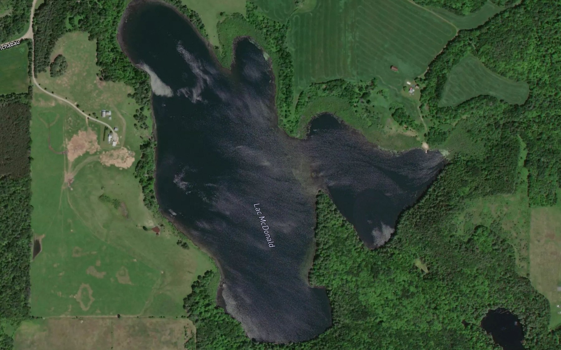 Satellite map of the Lac McDonald