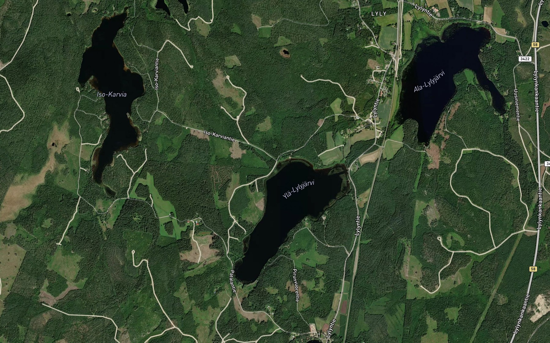 Satellite map of the Lyodynoja