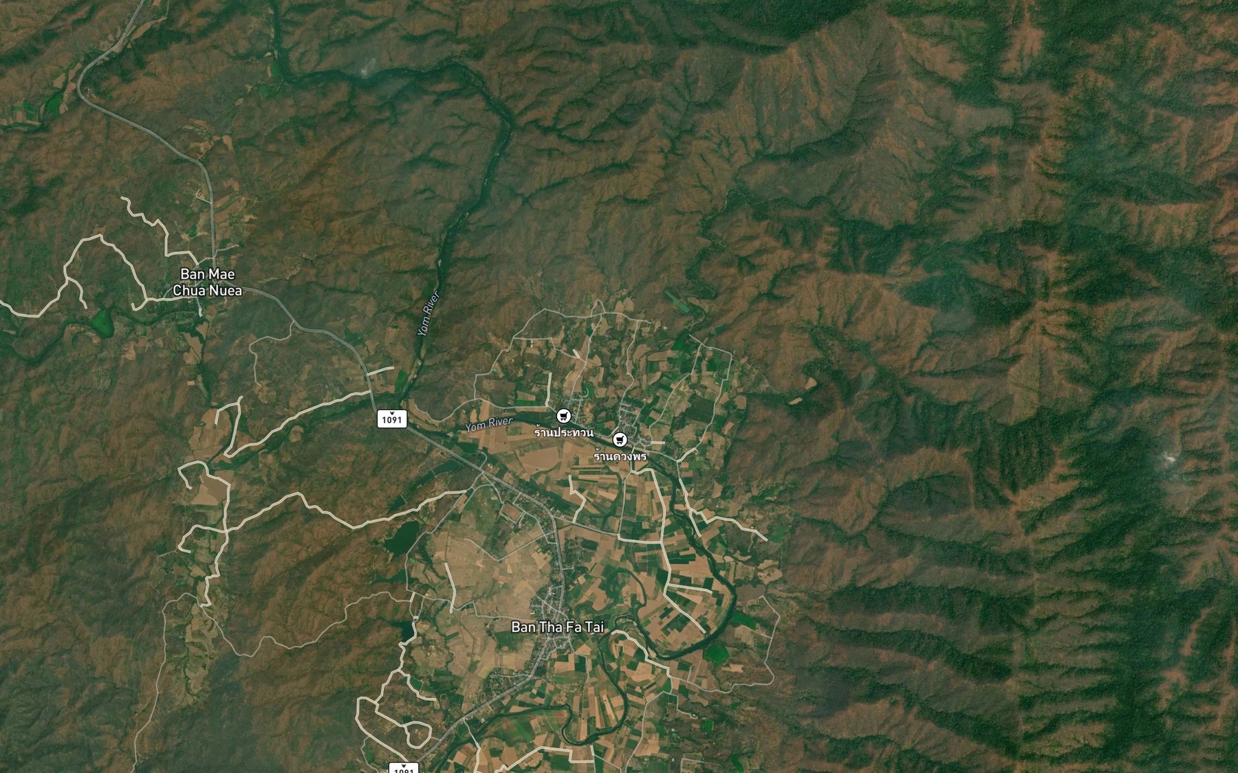 Satellite map of the Huai Kham