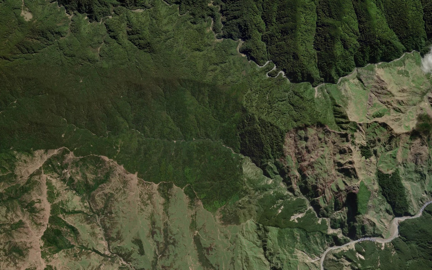 Satellite map of the Mangaoahiroa Stream