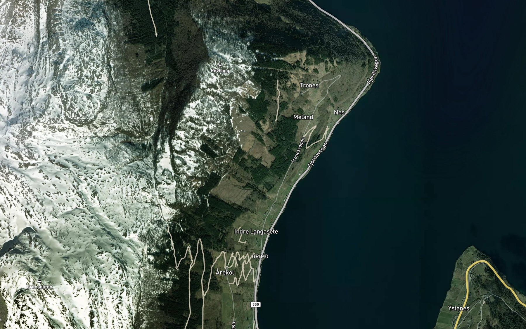 Satellite map of the Skotabekken
