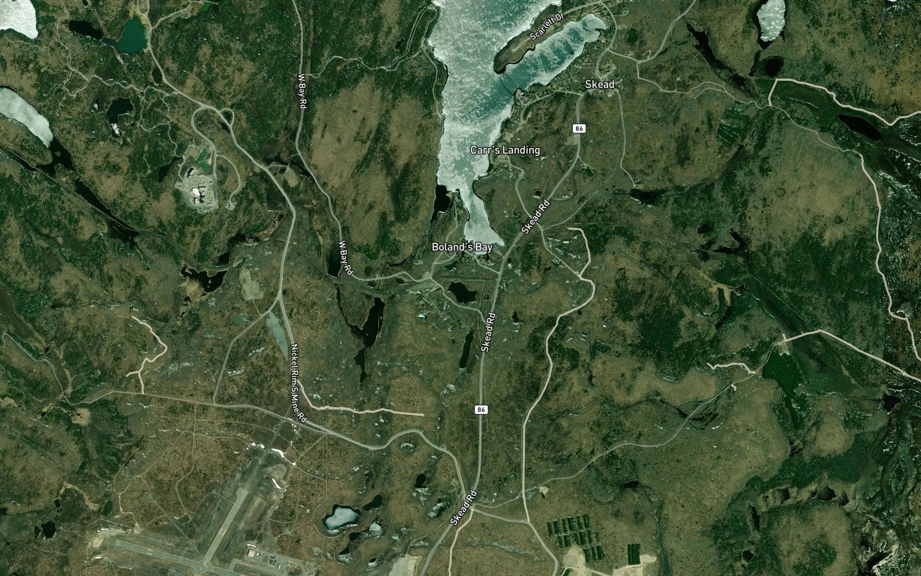 Satellite map of the Boland's Bay