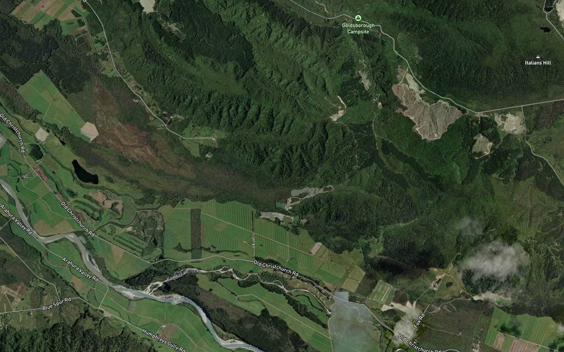 Satellite map of the Fox Creek