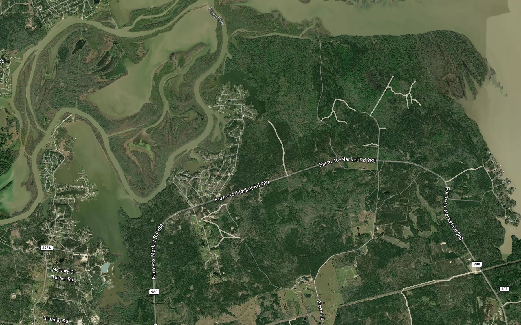Satellite map of the Newton Branch