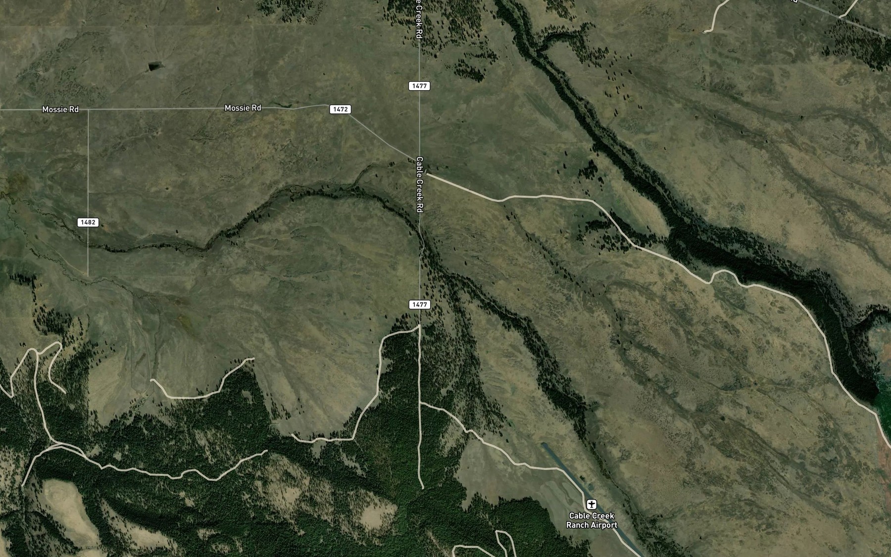 Satellite map of the Dry Creek