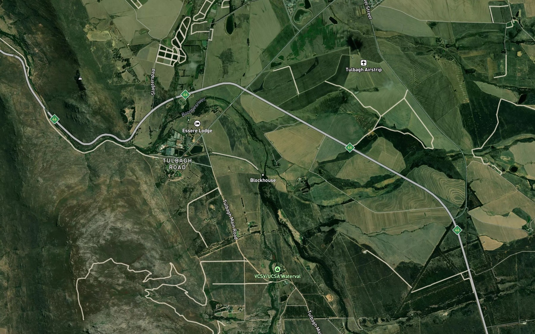 Satellite map of the Skilpadrugrivier