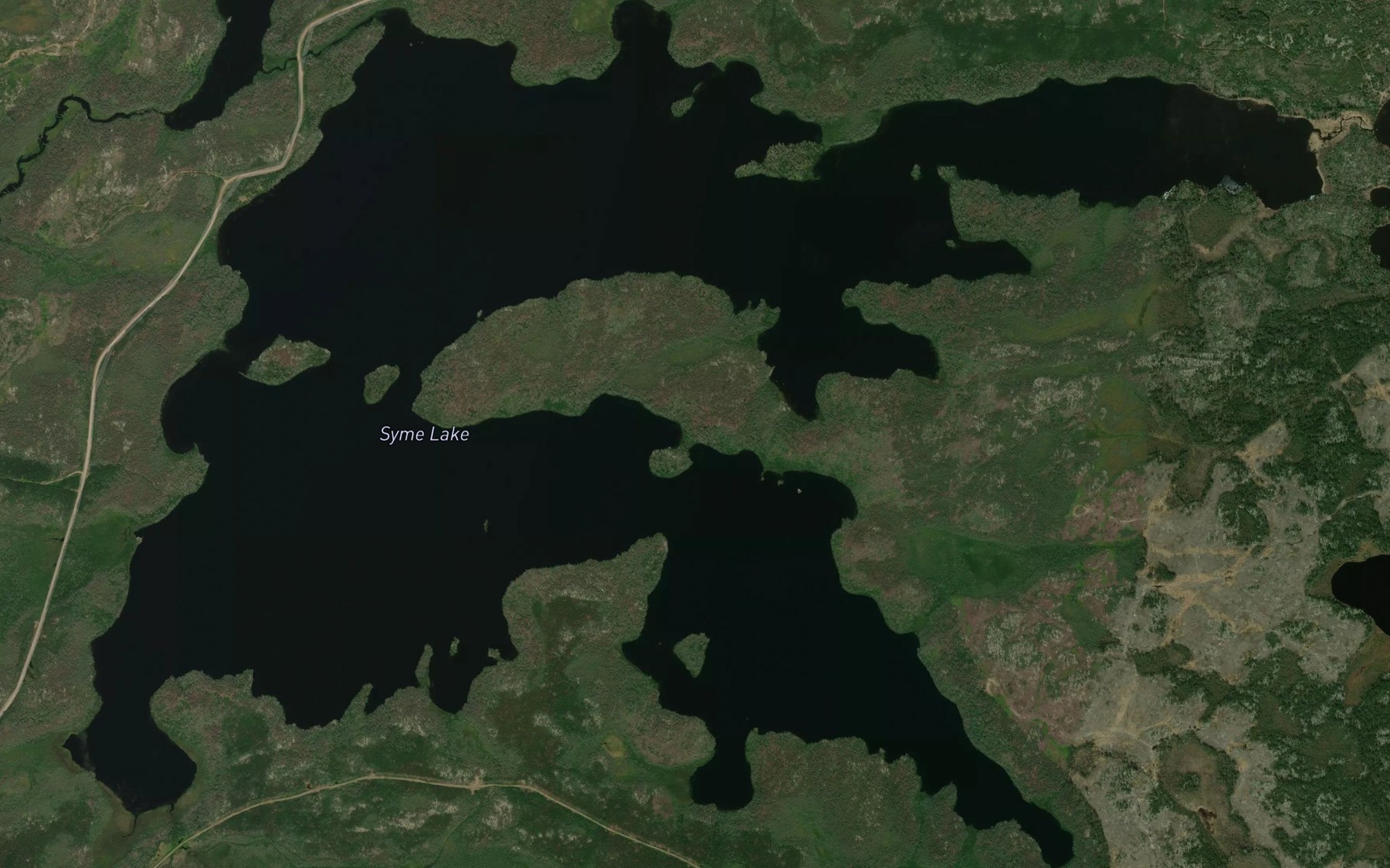 Satellite map of the Syme Lake