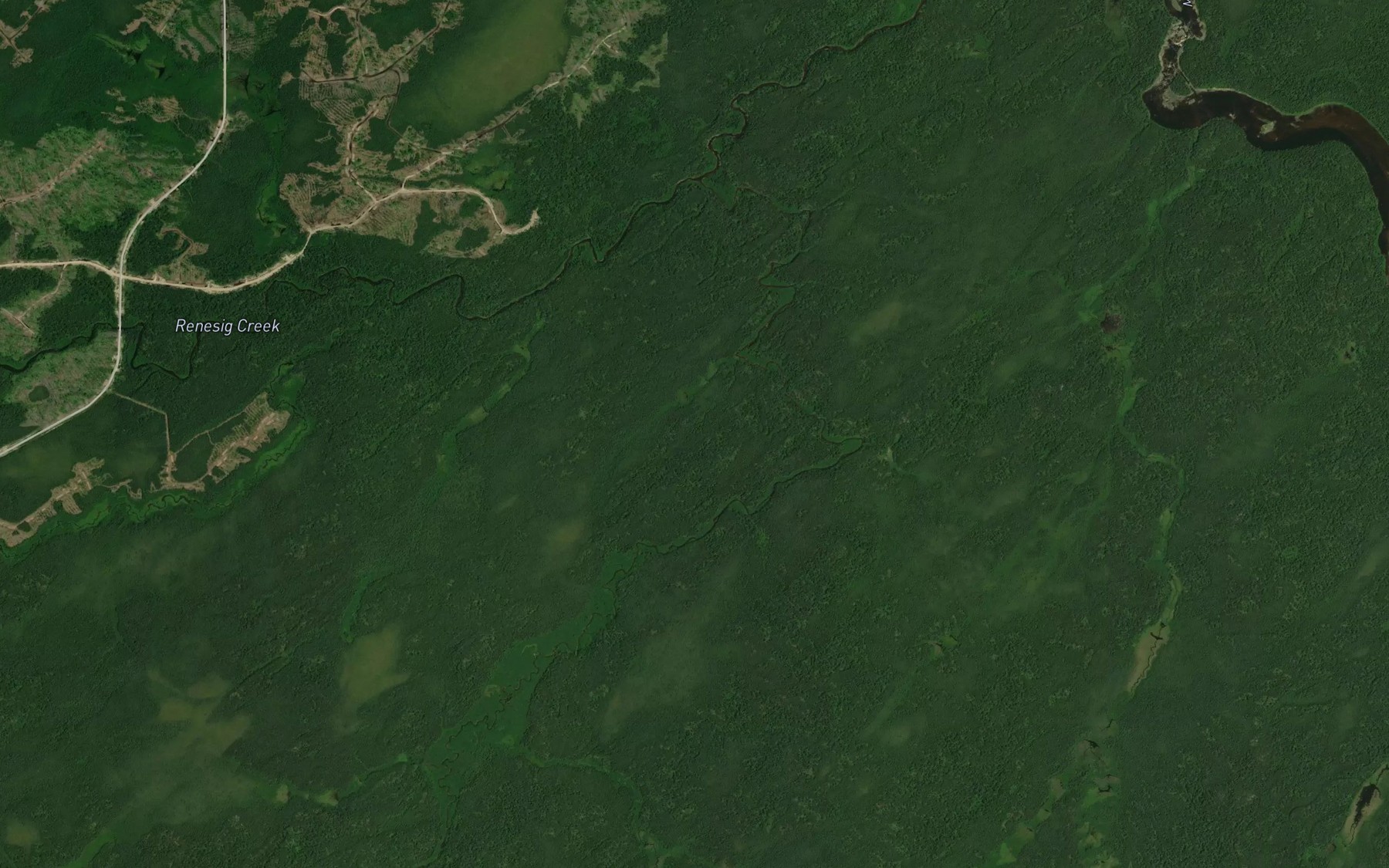 Satellite map of the Mulvey Creek