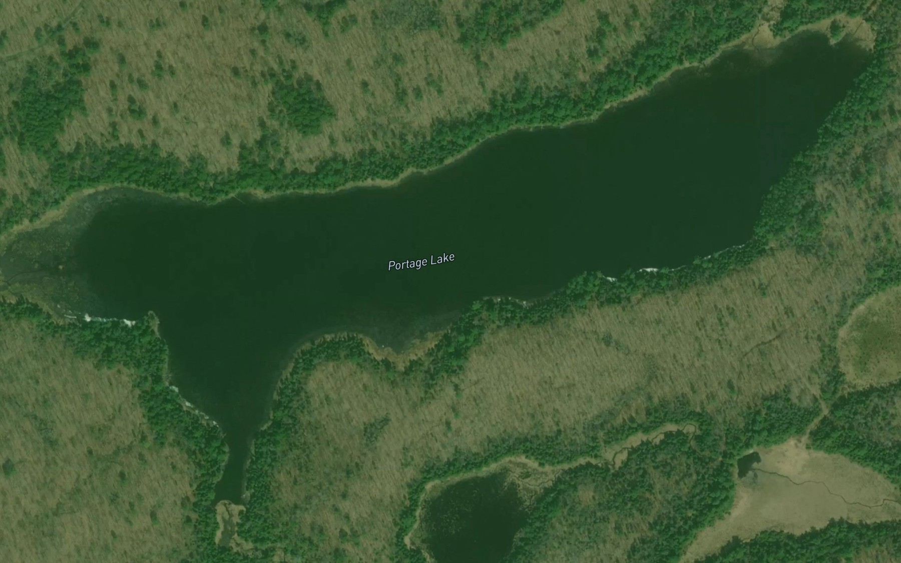 Satellite map of the Portage Lake