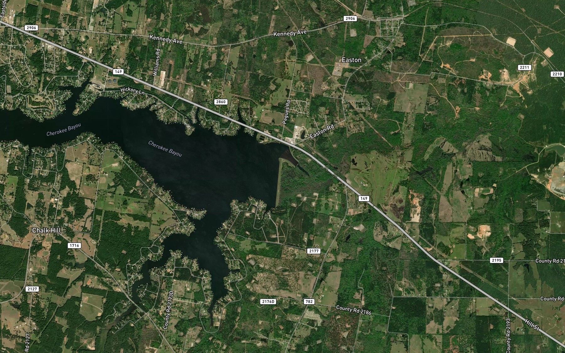 Satellite map of the Lake Cherokee