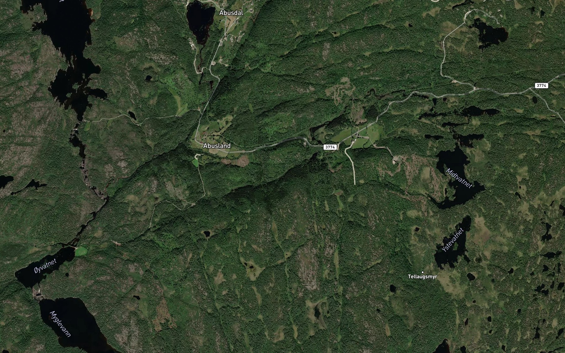 Satellite map of the Kallandsbekken