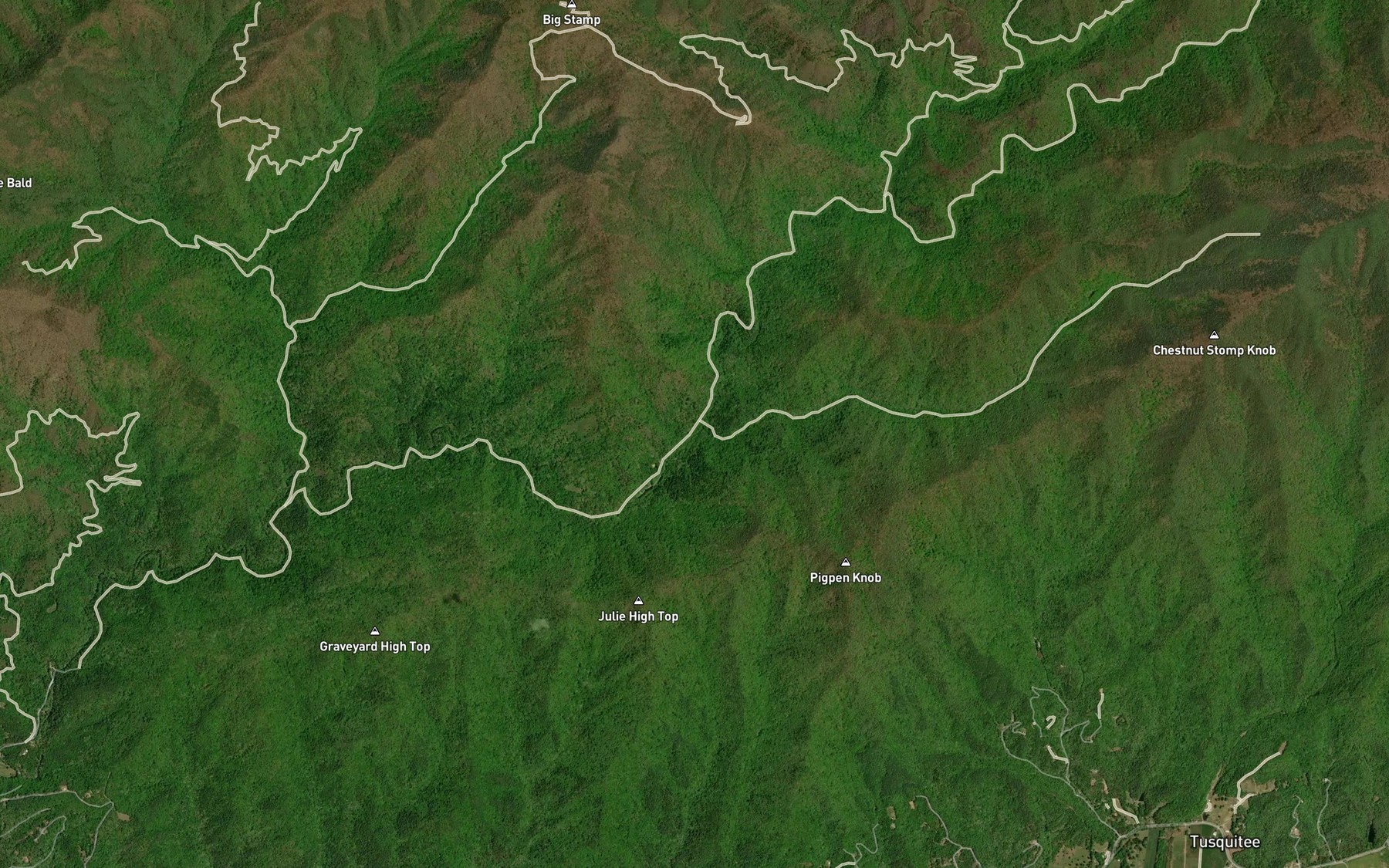 Satellite map of the Little Fires Creek