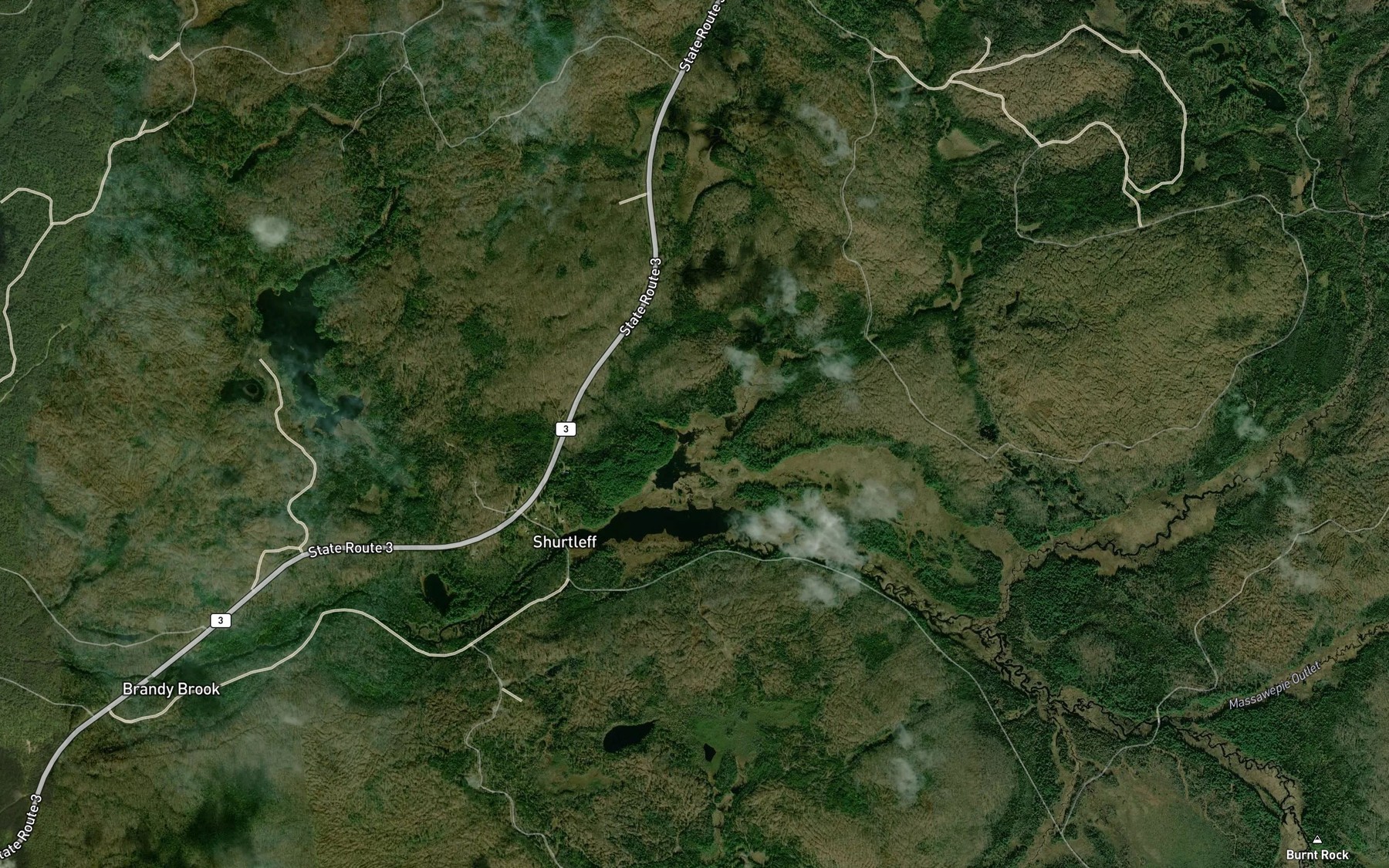 Satellite map of the Mink Brook
